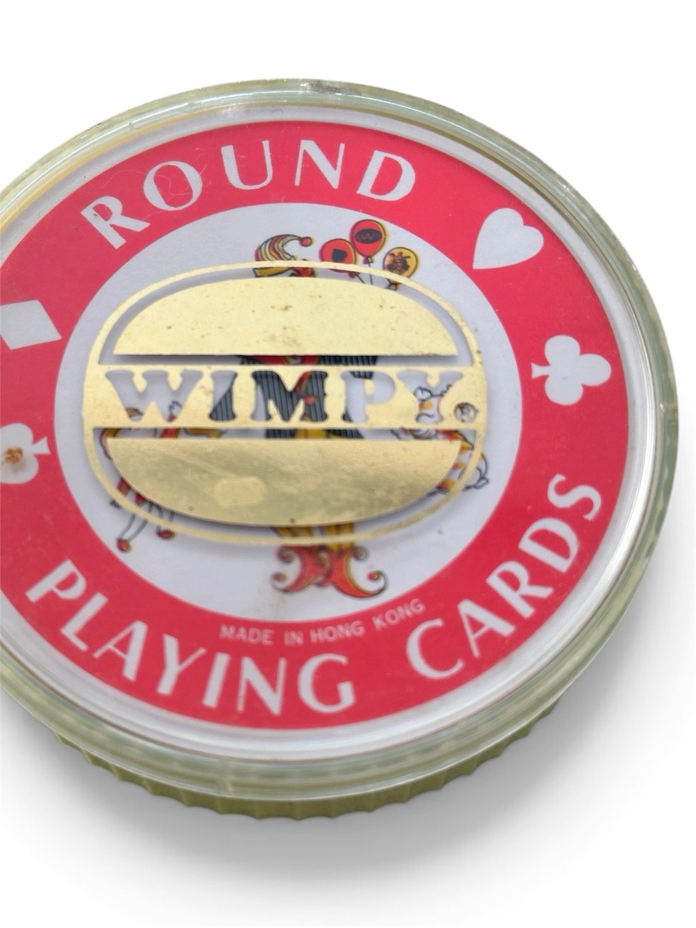 Vintage Wimpys Diner Round Playing Cards - Red